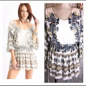 Free People Moonlight Drive Print Micro Mini Dress small